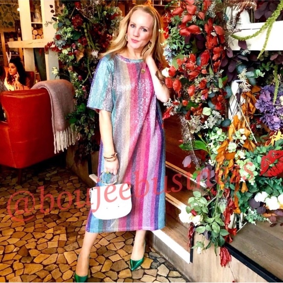 ZARA Rainbow Sequin Dress - Picture 2 of 8